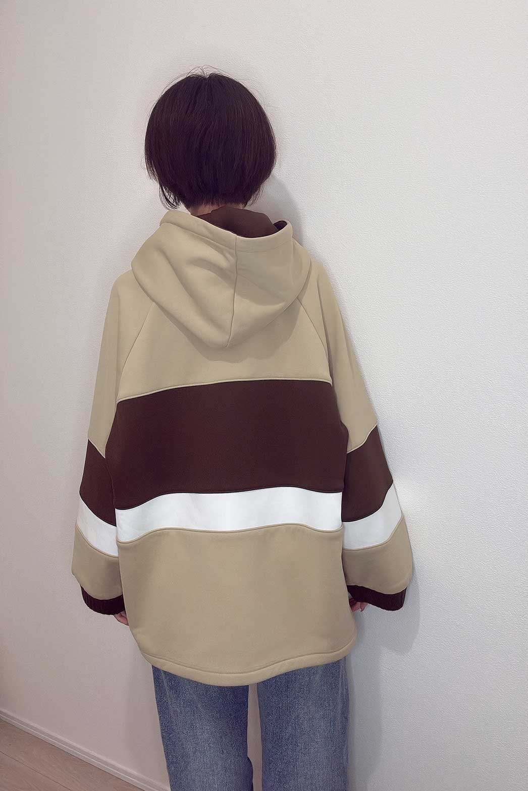 カラーブロックパーカー